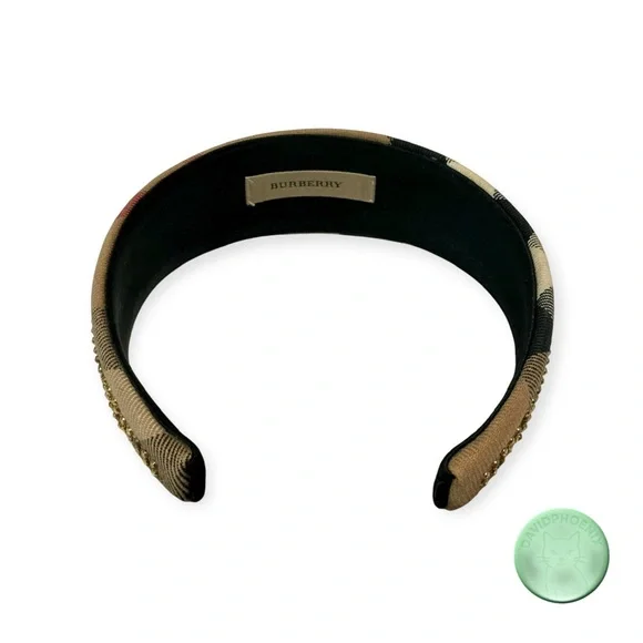 Burberry Women’s Headband – Classic Check with Gold Studs - Picture 4 of 7